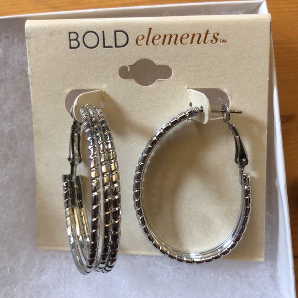 Silver hoop earrings! - Picture 2 of 2